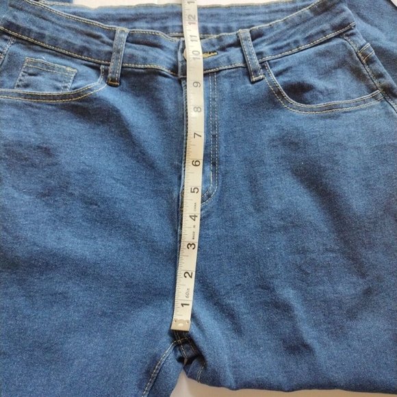 Womens Jeans Xl Stretch Flare  Raw Hem - Picture 4 of 10